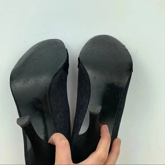 Alfani heels Callista size 7.5 black lace floral - Picture 7 of 12